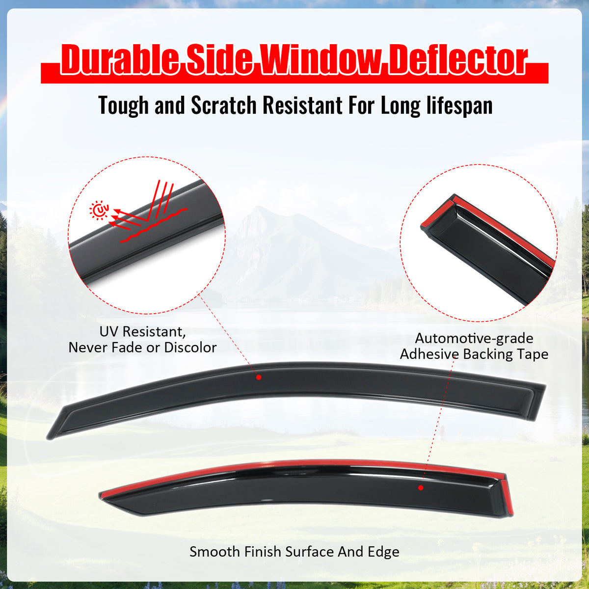 Fits 15-19 Subaru Legacy Sedan Smoke Acrylic Window Visors Deflectors 4PCS Set