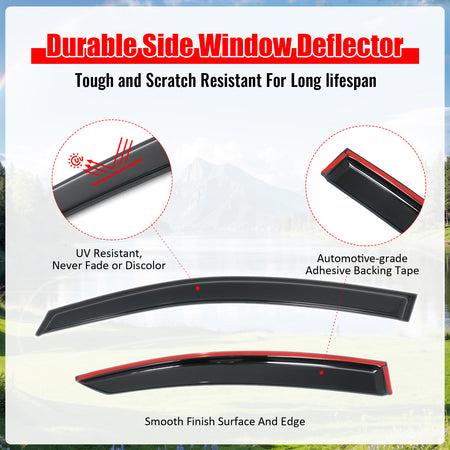 Fits 15-19 Subaru Legacy Sedan Smoke Acrylic Window Visors Deflectors 4PCS Set