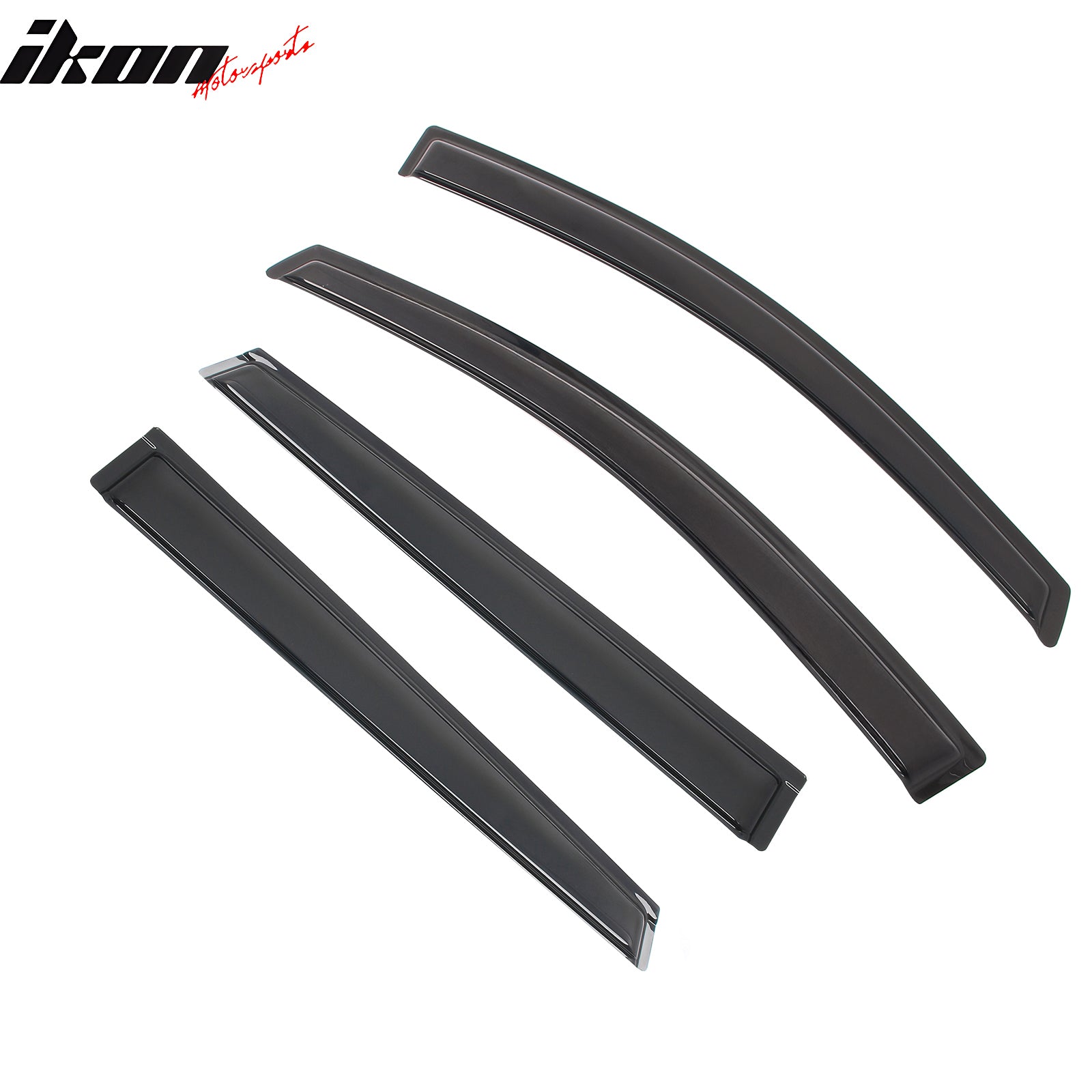 IKON MOTORSPORTS Tape on Window Visors Compatible with 2015-2019 Subaru Outback, Acrylic Smoke/Tinted Rain Guards, Side Window Wind Deflectors 4PCS