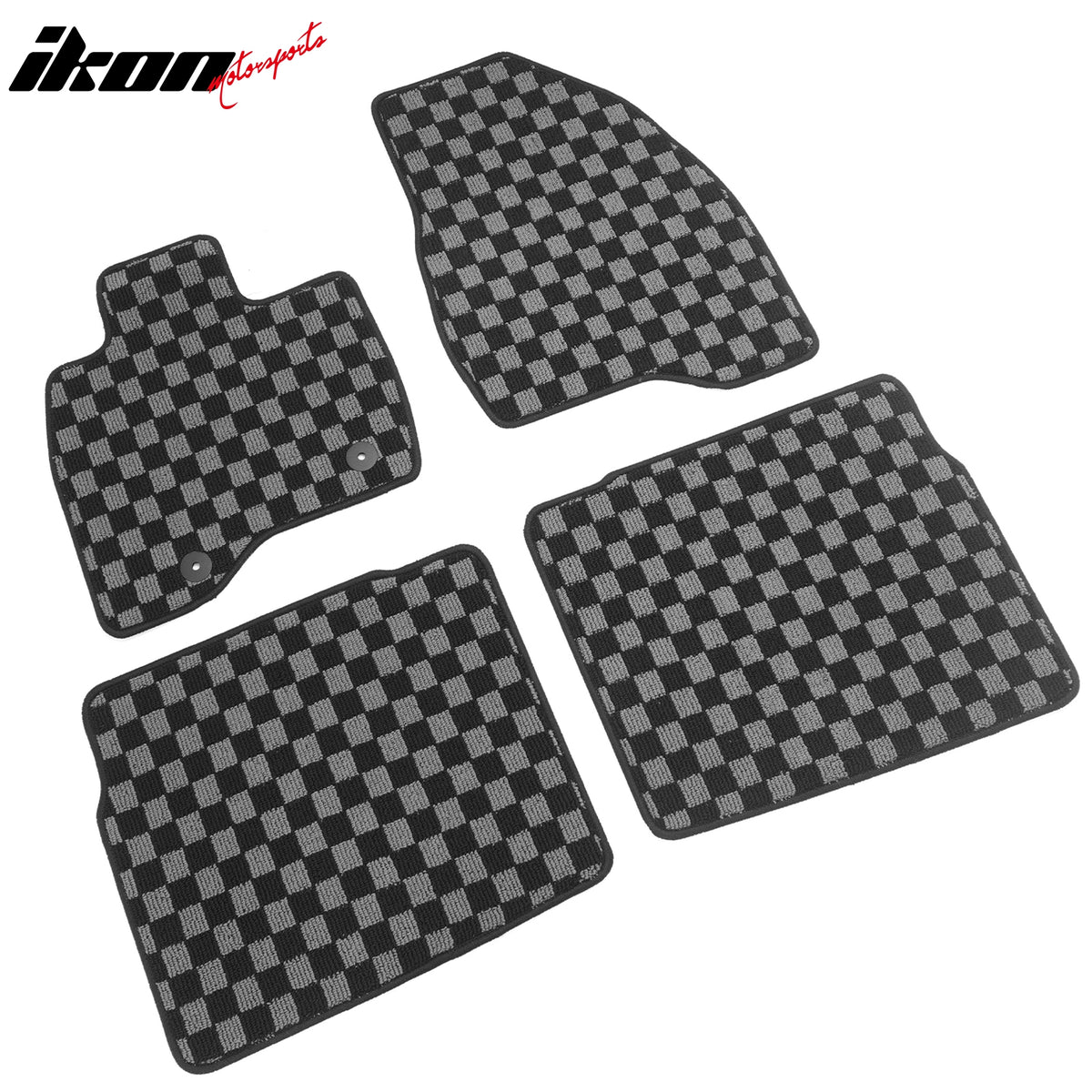Fits 15-19 Ford Explorer Floor Mats Non-Slip Carpets Checkered Black Gray Plaid