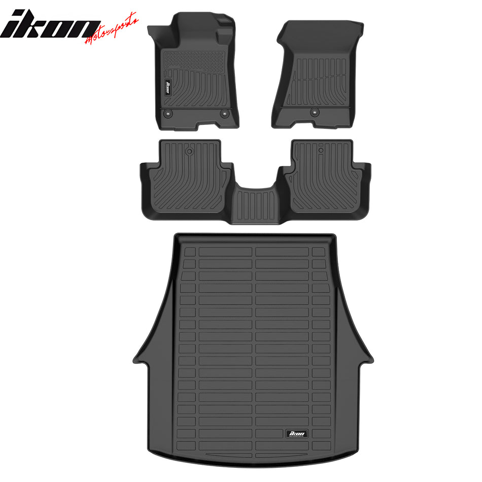 2015-2020 Acura TLX AWD 3D TPE All Weather Heavy Duty Waterproof Anti-Slip Front Rear Interior Cargo Liner Carpets Floor Mats + Rear Trunk Mat 4PCS