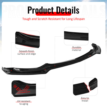 For 15-20 F80 M3 F82 M4 CS Style Front Bumper Lip Spoiler Carbon Fiber Print ABS