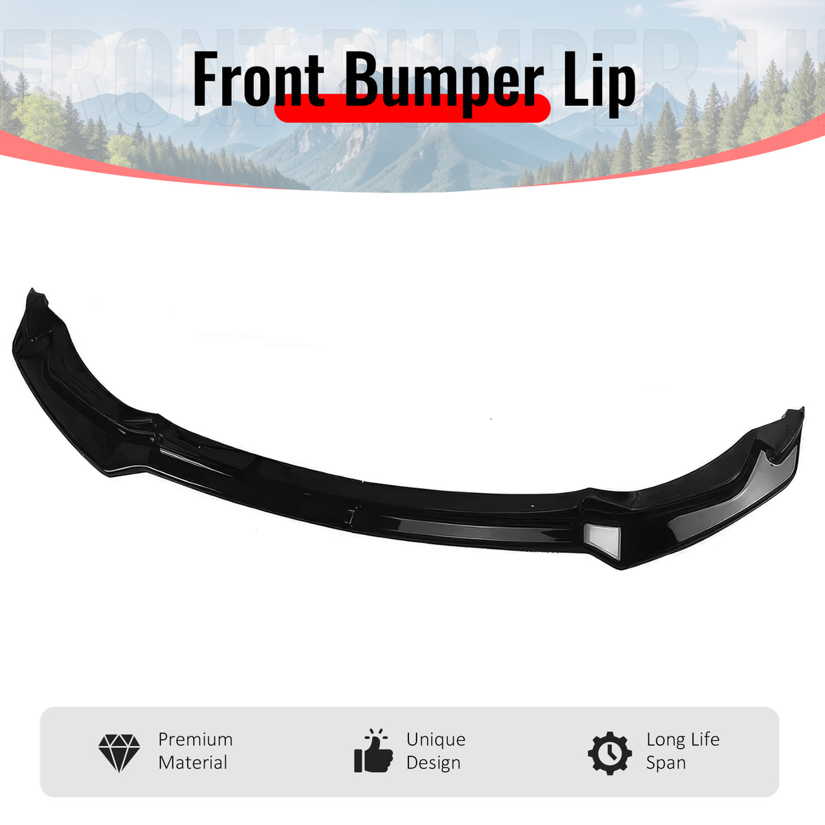 Fits 15-20 BMW F80 M3 F82 M4 CS Style Front Bumper Lip Spoiler Gloss Black ABS