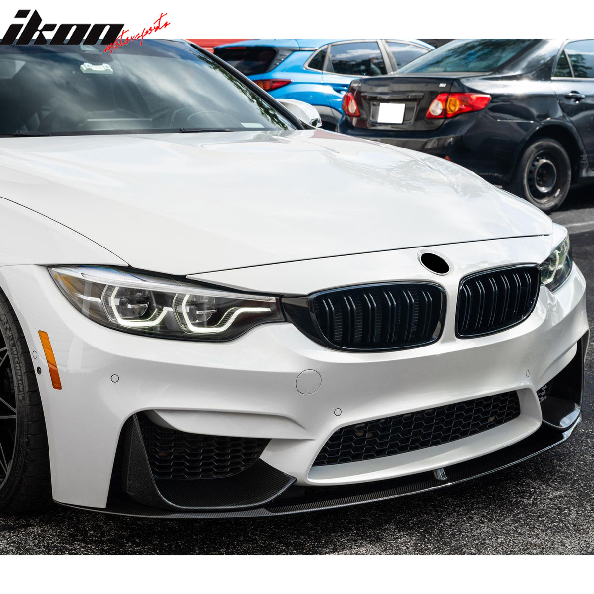 For 15-20 F80 M3 F82 M4 MP Style Front Bumper Lip Spoiler Carbon Fiber Print ABS