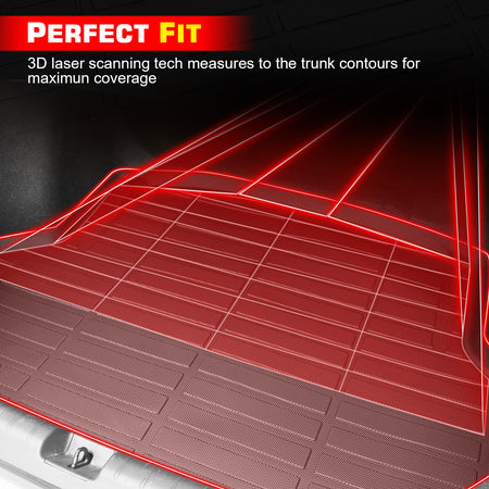 Fits 15-20 Chevy Suburban GMC Yukon XL Escalade ESV Trunk Mat+ Backrest Mats TPE