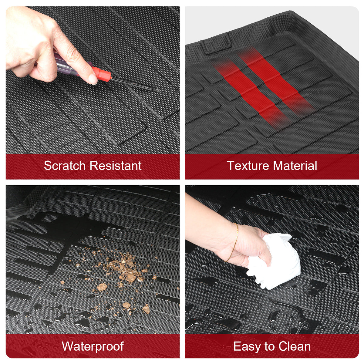 Fits 15-20 Chevy Suburban GMC Yukon XL Escalade ESV Trunk Mat+ Backrest Mats TPE