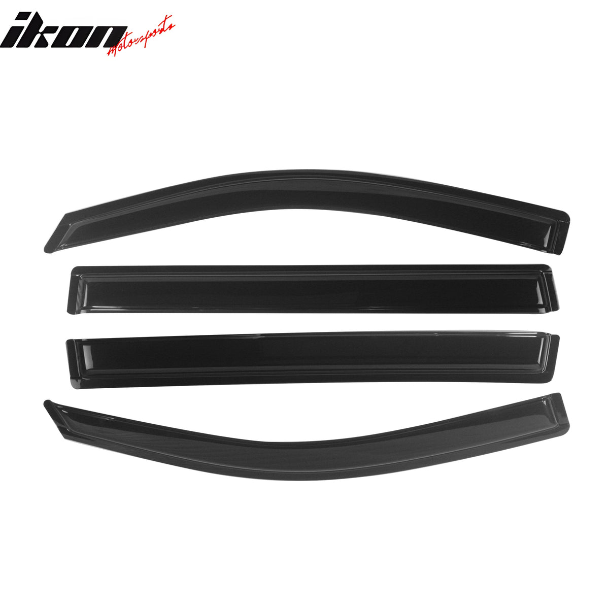 IKON MOTORSPORTS Tape On External Window Visor, Compatible with 2015-2020 Cadillac Escalade ESV Chevy Suburban 2500 1500 GMC Yukon XL, Slim Style Dark Smoke Tint Acrylic Rain Wind Vent Air Deflector