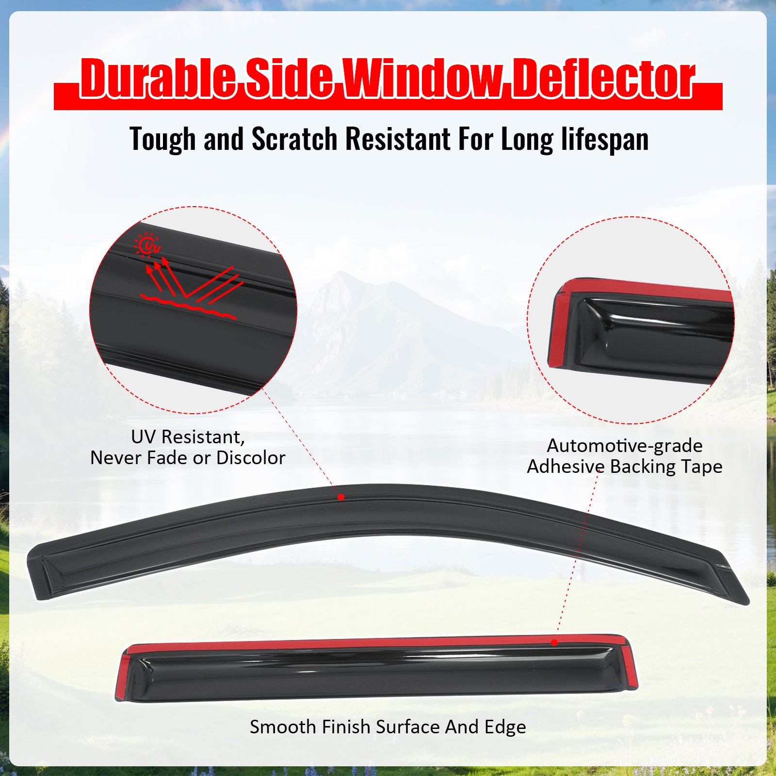 Fits 15-20 Chevy Tahoe/GMC Yukon/Cadillac Escalade Window Visors Acrylic 4PC Set