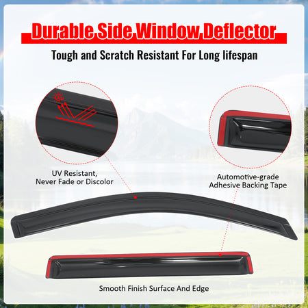 Fits 15-20 Chevy Tahoe/GMC Yukon/Cadillac Escalade Window Visors Acrylic 4PC Set