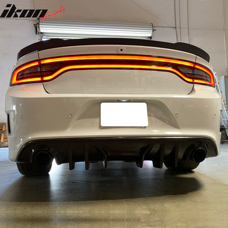 For 15-23 Dodge Charger SRT & Scat Pack MDP V2 Style Rear Bumper Lip Diffuser PU