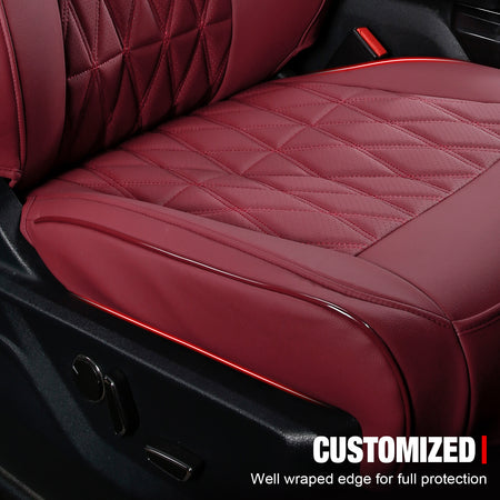 Fits 15-20 Ford F-150 17-22 F-250 F-350 F-450 Crew Cab Front Row Seat Covers Red