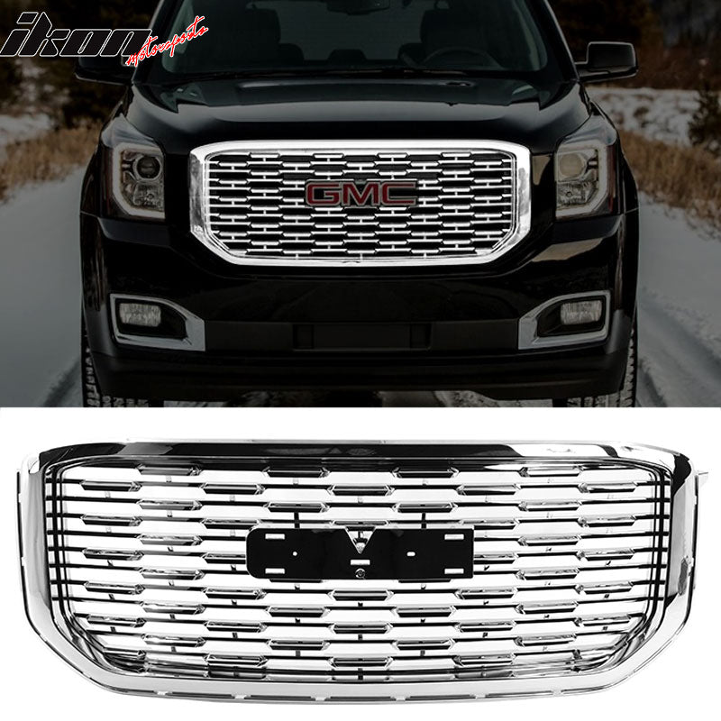 2015-2020 GMC Yukon Denali Style Chrome Front Bumper Upper Grille ABS