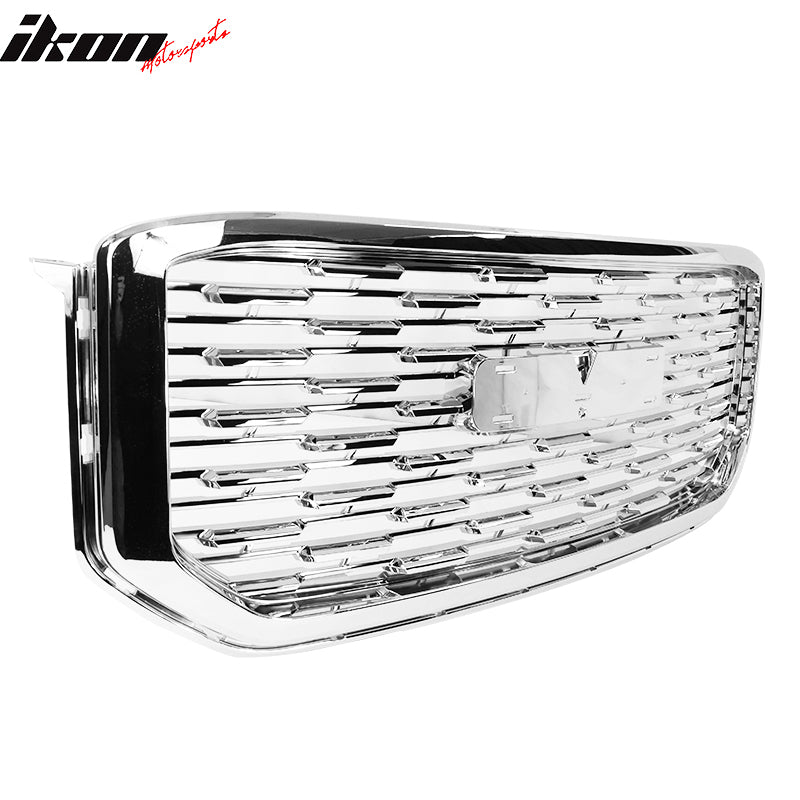 Fits 15-20 GMC Yukon Denali Style Front Bumper Upper Mesh Grille Chrome ABS