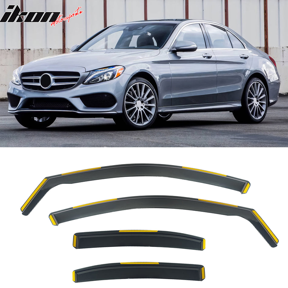 Window Visors Guards for Benz W205 C Class Sedan 2015-2021 In-Channel PC