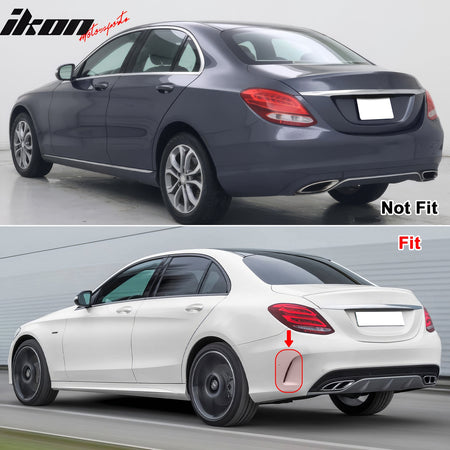Fits 15-21 Benz W205 C-Class C63 C63S AMG B Style Rear Diffuser + Exhaust Tips
