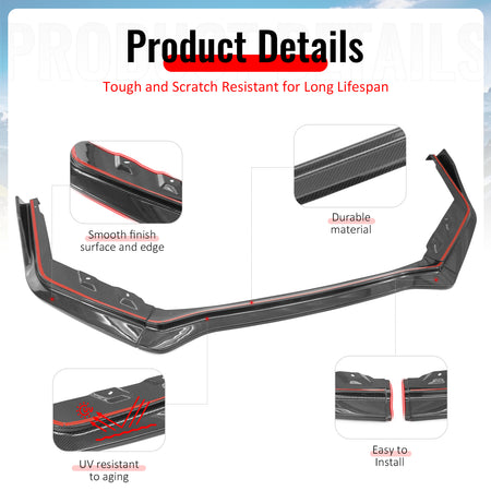 Fits 15-21 Subaru WRX/WRX STI Front Bumper Lip Carbon Fiber IKON Style Spoiler