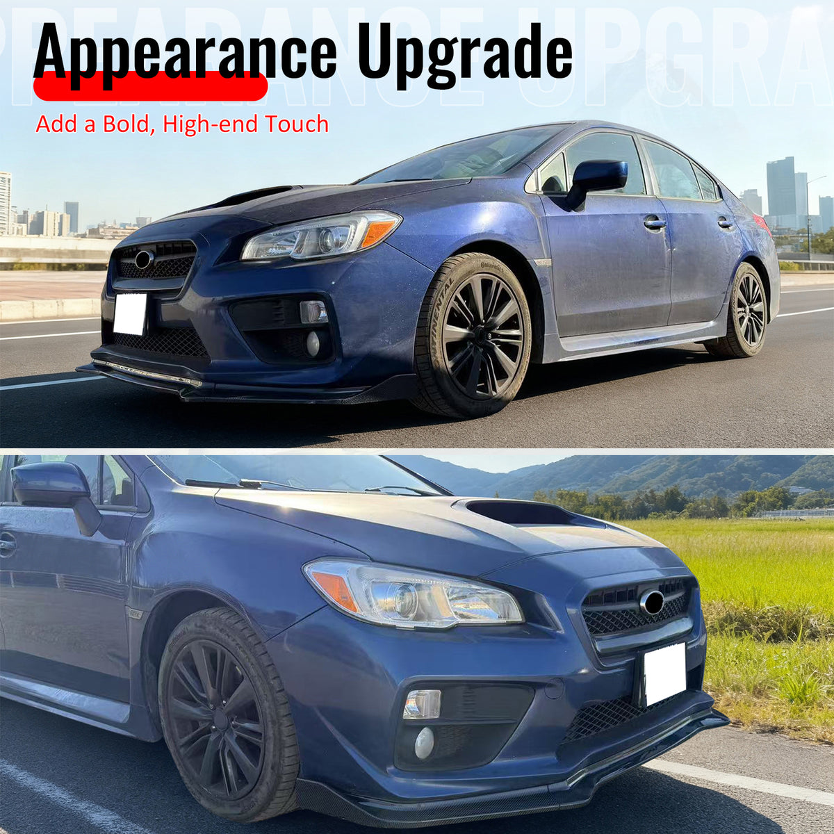 Fits 15-21 Subaru WRX/WRX STI Front Bumper Lip Carbon Fiber IKON Style Spoiler