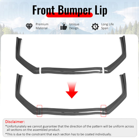 Fits 15-21 Subaru WRX & WRX STI Carbon Fiber Print Front Bumper Lip Spoiler 3PCS