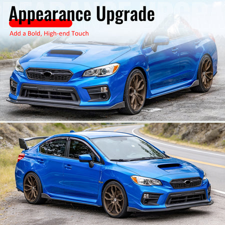 Fits 15-21 Subaru WRX & WRX STI Carbon Fiber Print Front Bumper Lip Spoiler 3PCS