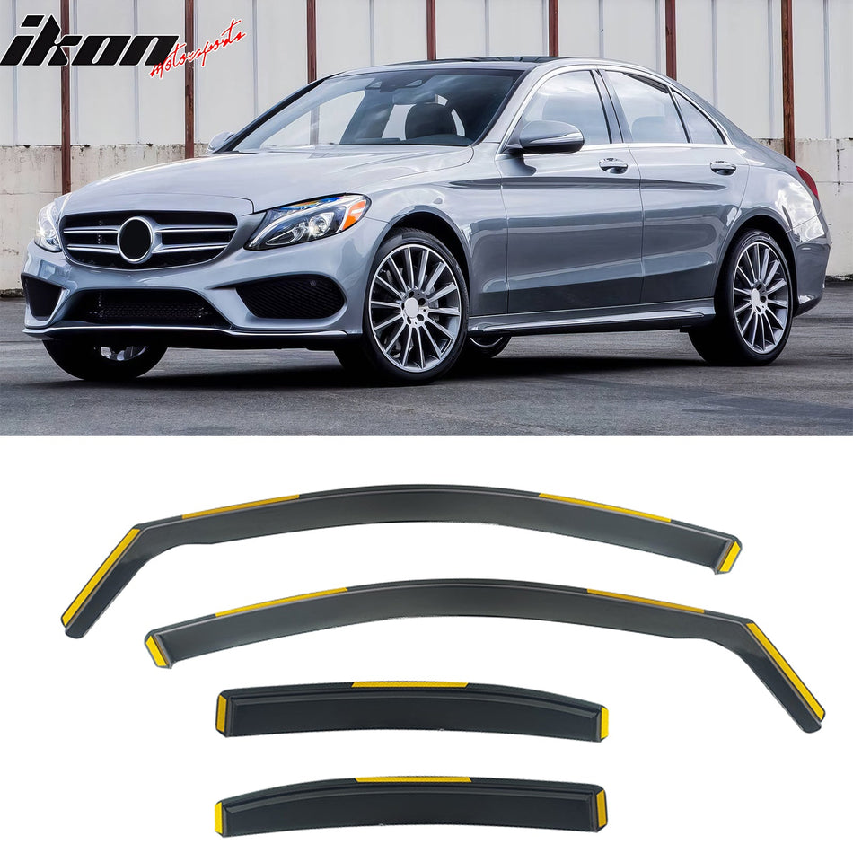2015 - 2021 Benz W205 C Class Sedan In - Channel Window Visors Guards PCIkon Motorsports