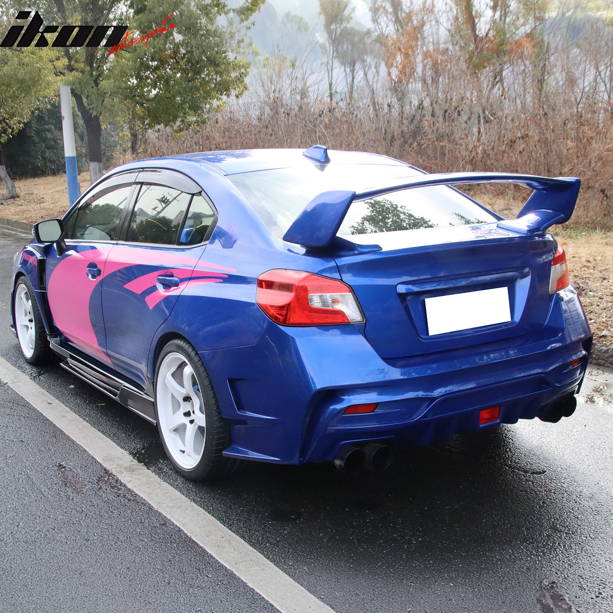 Fits 15-21 Subaru WRX STI Rear Bumper Cover Varis Style Conversion Replacement