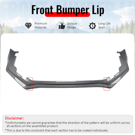 For 15-21 Subaru WRX STI CS2 Front Bumper Lip Chin Spoiler PP Carbon Fiber Print
