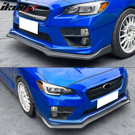 For 15-21 Subaru WRX STI CS2 Front Bumper Lip Chin Spoiler PP Carbon Fiber Print