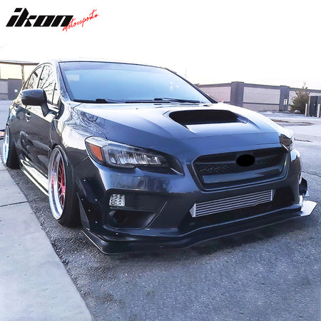 Front Bumper Lip Compatible With 2015-2021 Subaru WRX STI IKON V6 Style Unpainted PU by IKON MOTORSPORTS