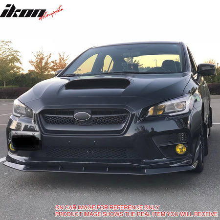 IKON MOTORSPORTS Front Bumper Lip, Compatible with 2015-2021 Subaru WRX & WRX STI, MPX Style Carbon Fiber Print PP Air Dam Chin Spoiler Protector Splitter 3PCS