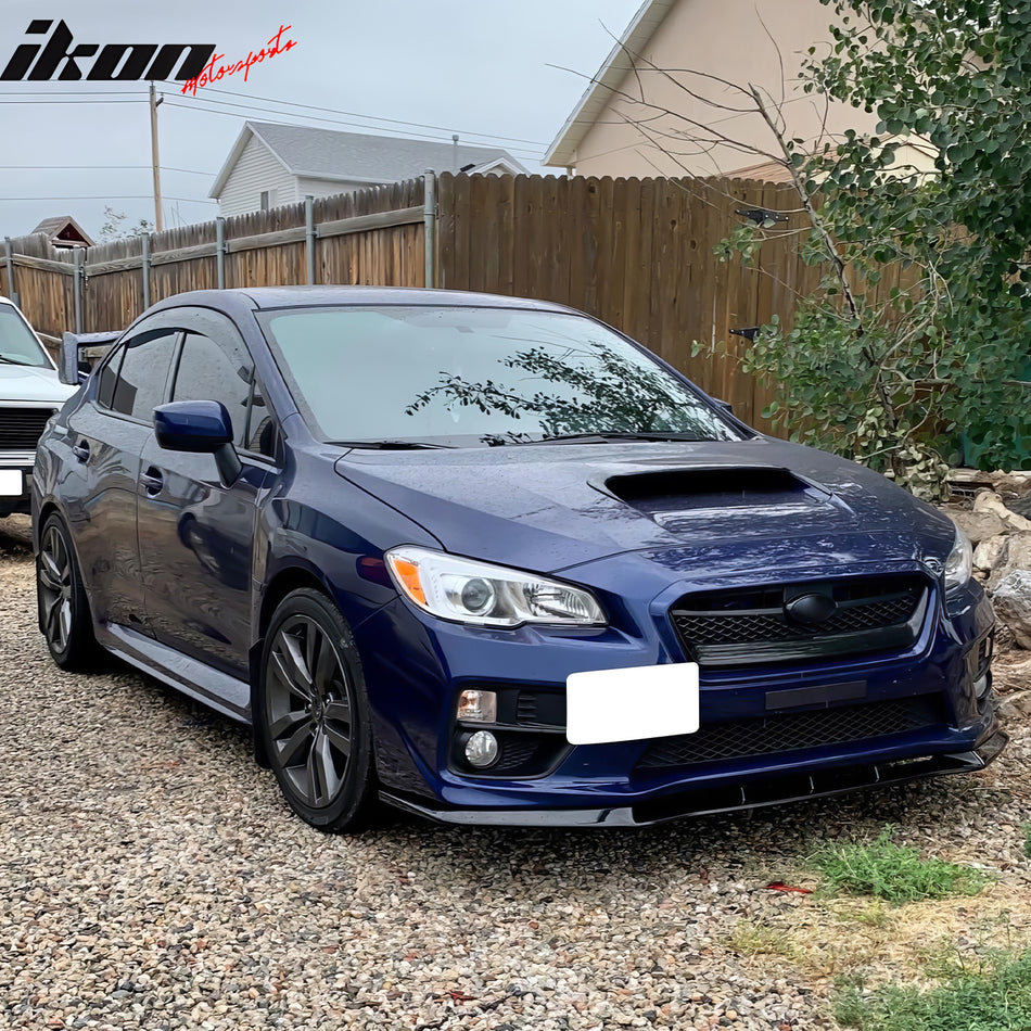 IKON MOTORSPORTS Front Bumper Lip, Compatible with 2015-2021 Subaru WRX & WRX STI, MPX Style Gloss Black PP Air Dam Chin Spoiler Protector Splitter 3PCS