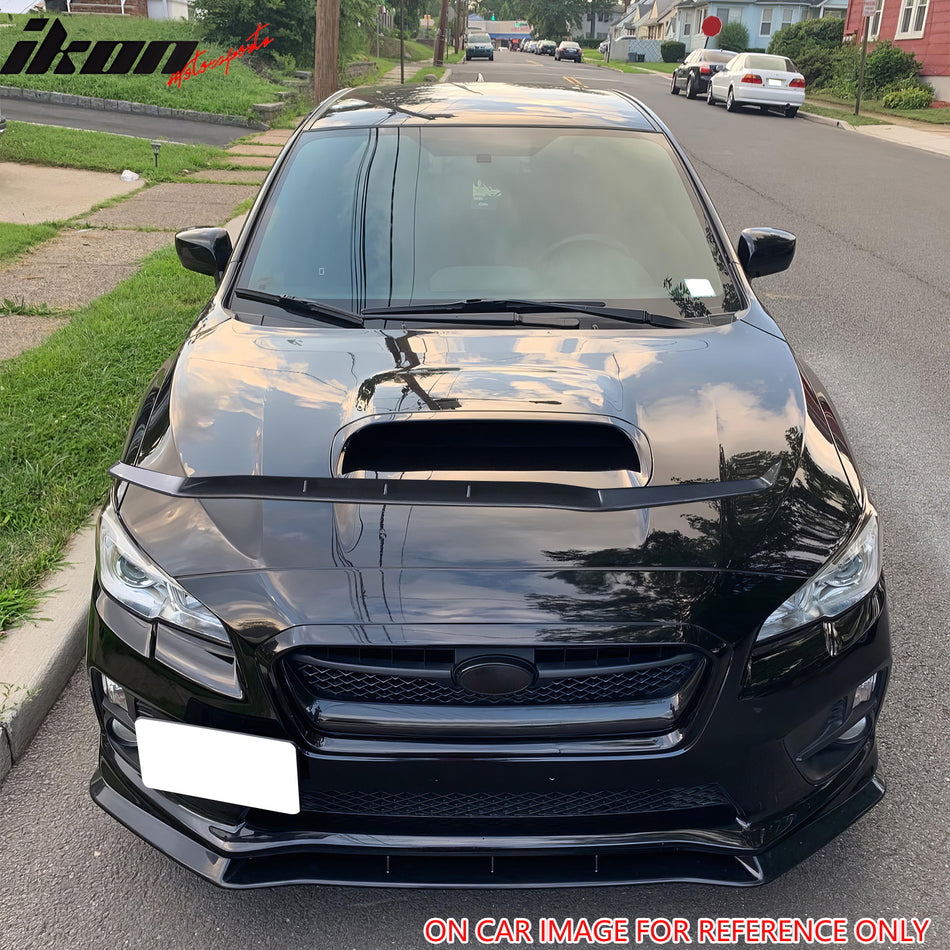 IKON MOTORSPORTS Front Bumper Lip, Compatible with 2015-2021 Subaru WRX & WRX STI, MPX Style Matte Black PP Air Dam Chin Spoiler Protector Splitter 3PCS