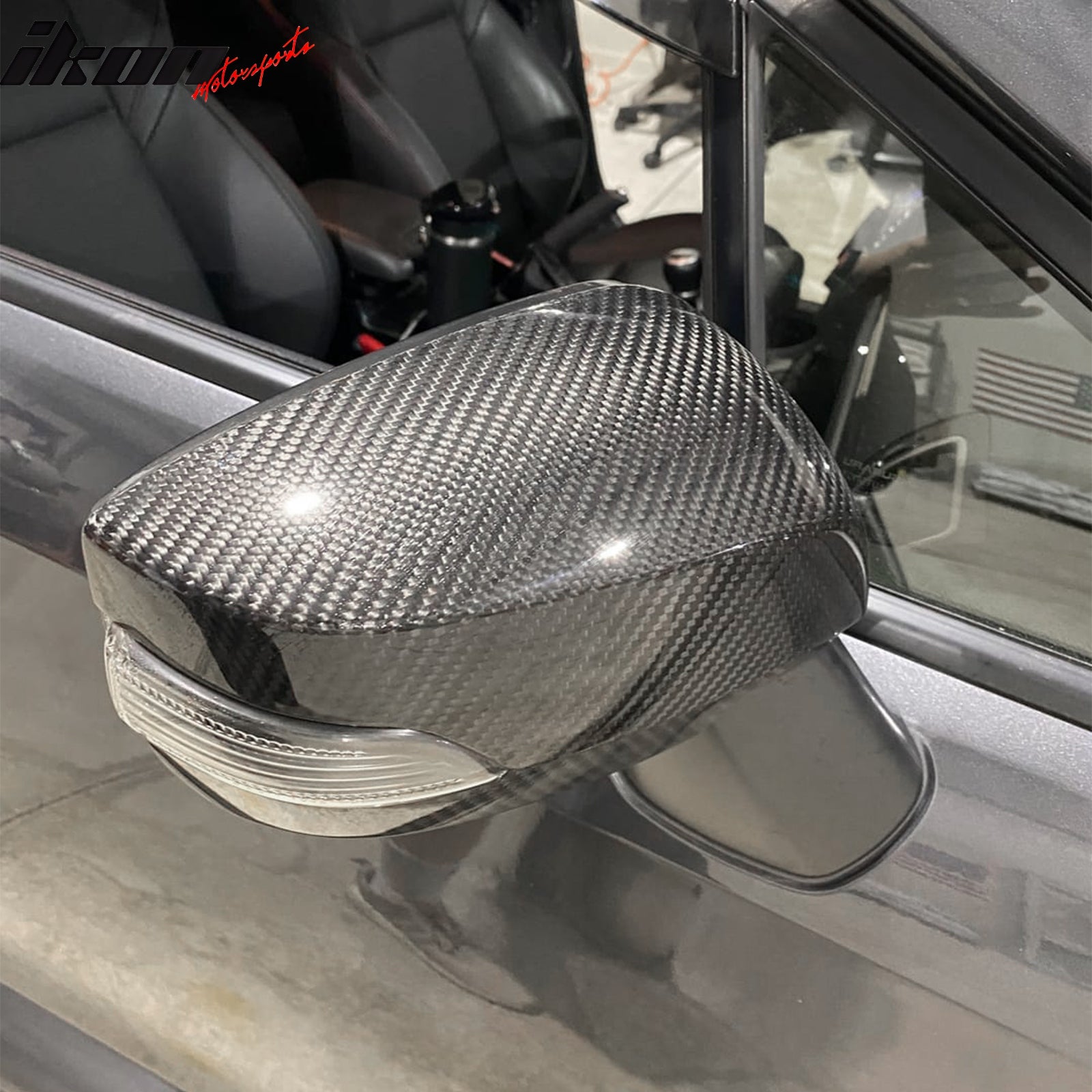 Fits 15-21 Subaru WRX STI Sedan Carbon Fiber Rear View Mirror