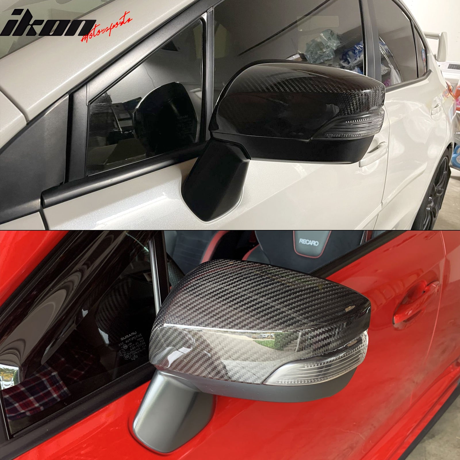 Fits 15-21 Subaru WRX STI Sedan Carbon Fiber Rear View Mirror
