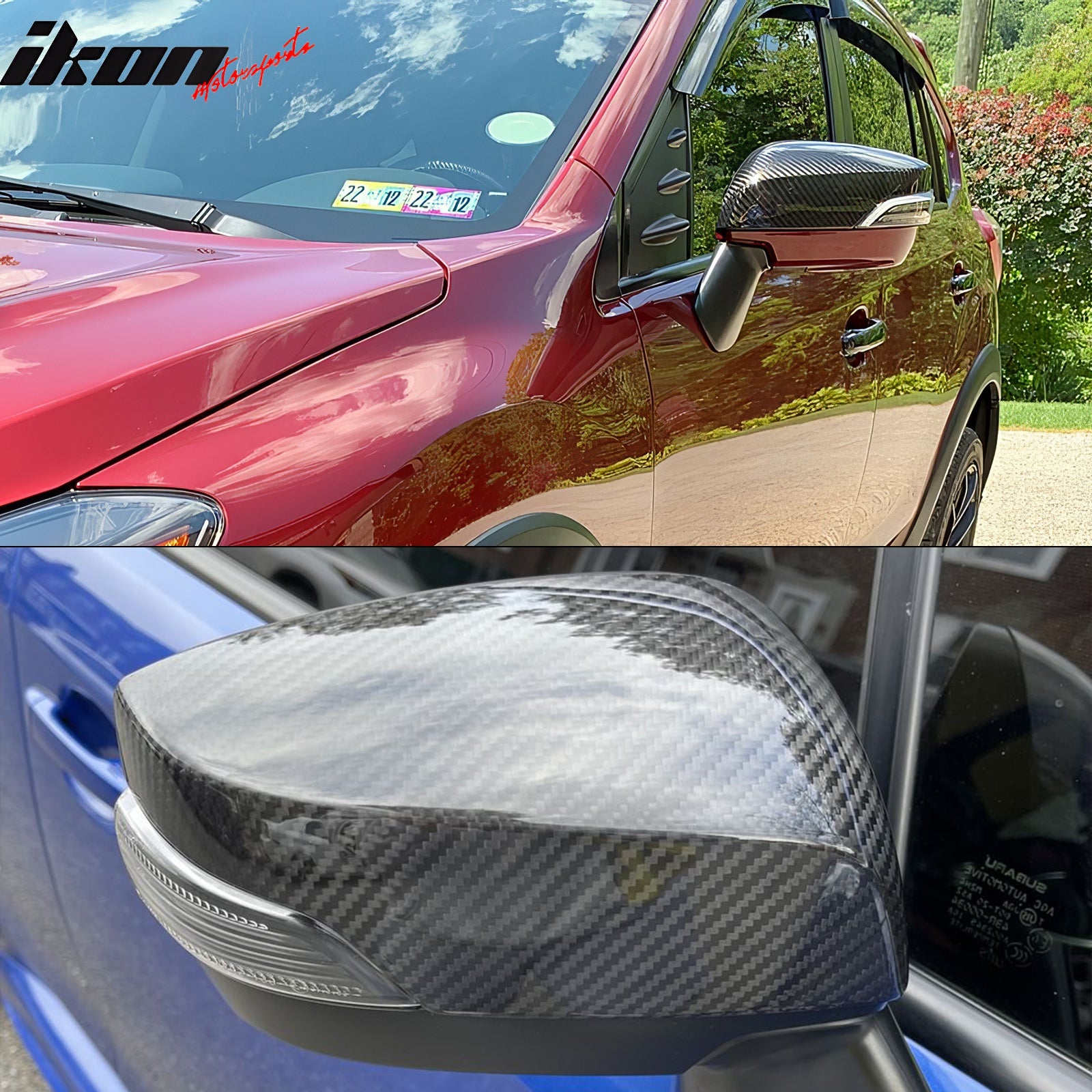 Fits 15-21 Subaru WRX STI Sedan Carbon Fiber Rear View Mirror