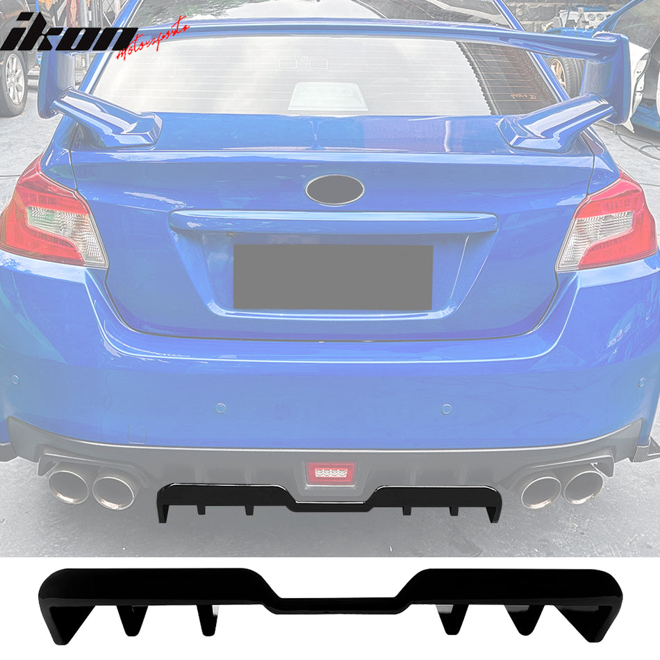 Rear Diffuser Lip for Subaru WRX STI 2015-2021 HT Style Gloss Black ABS