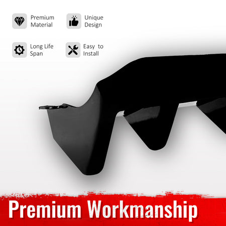 Fits 15-21 Subaru WRX HT Style Rear Bumper Diffuser Lip W/ 4-Fin ABS Gloss Black