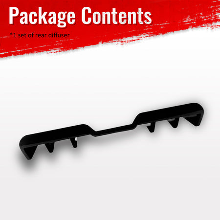 Fits 15-21 Subaru WRX HT Style Rear Bumper Diffuser Lip W/ 4-Fin ABS Gloss Black