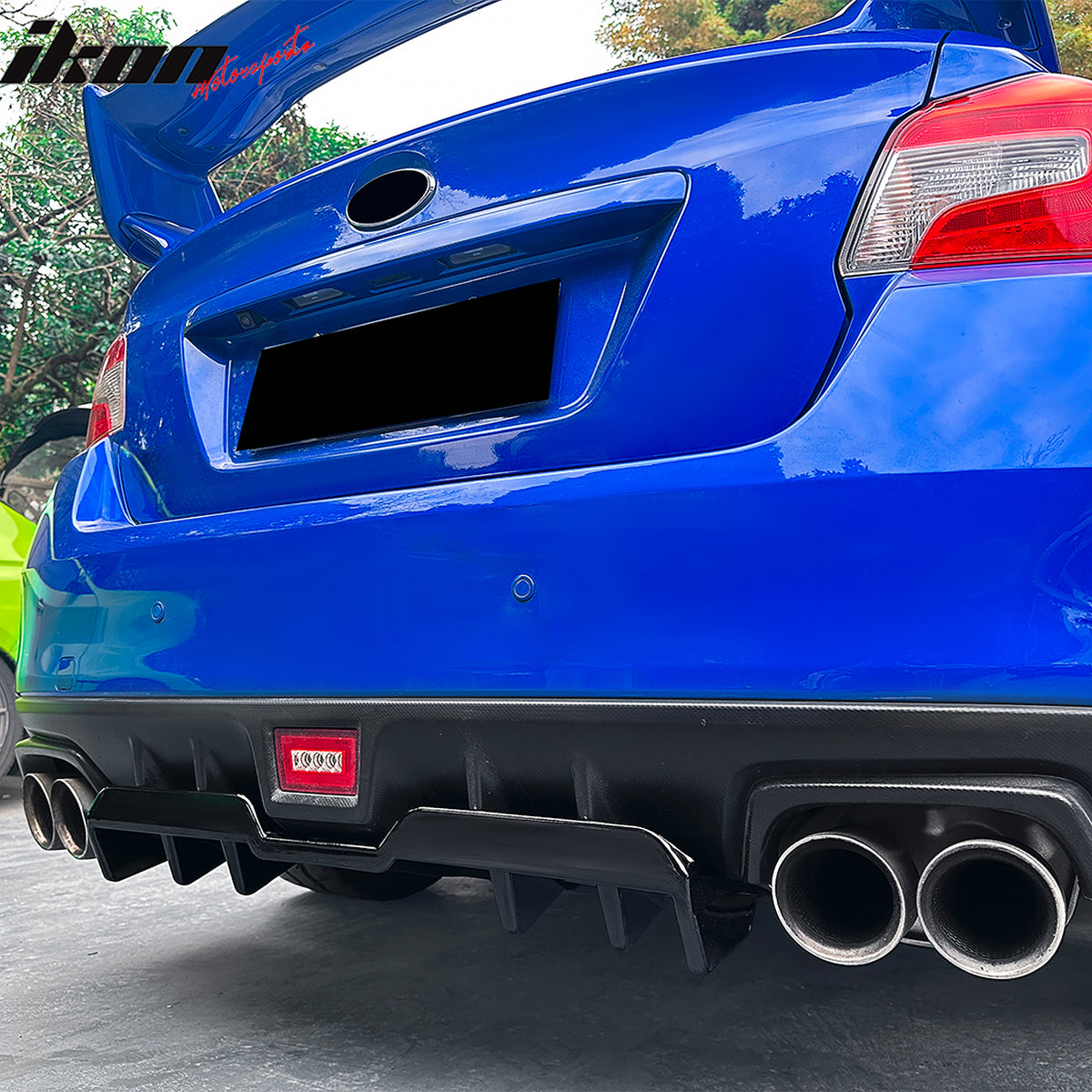 Fits 15-21 Subaru WRX HT Style Rear Bumper Diffuser Lip W/ 4-Fin ABS Gloss Black