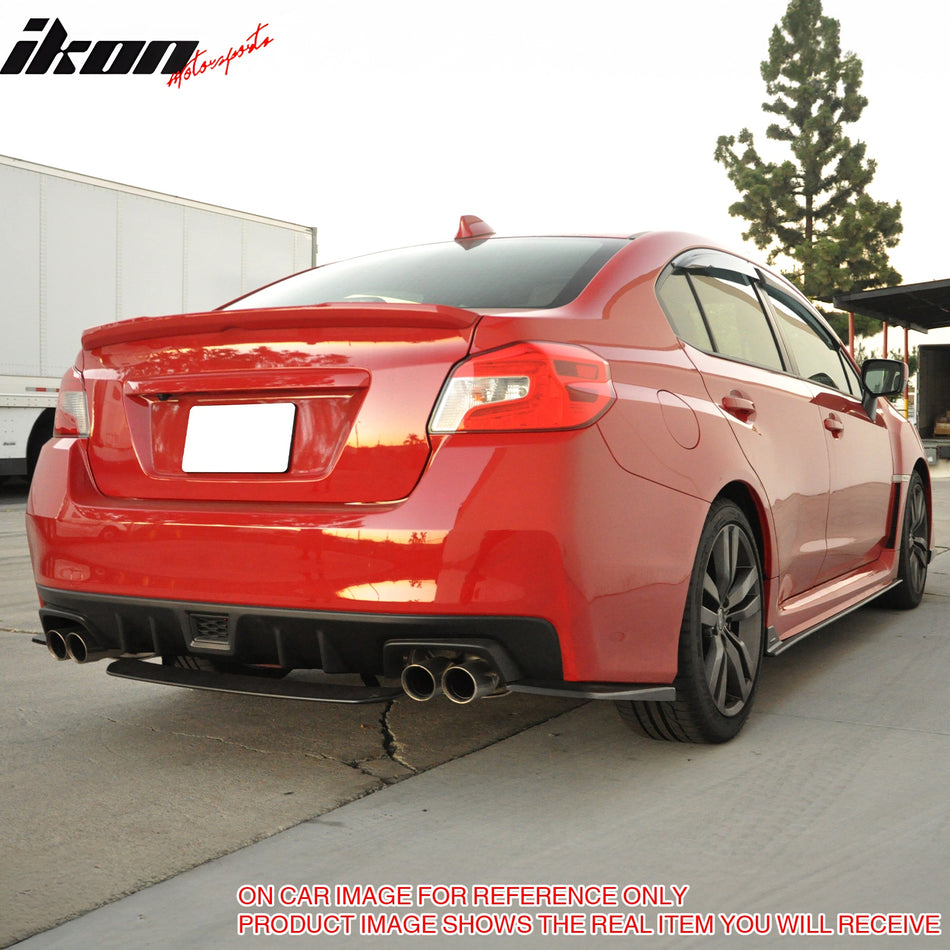 IKON MOTORSPORTS Rear Bumper Lip, Compatible with 2015-2021 Subaru WRX/WRX STI, STI Style Gloss Black ABS Plastic Rear Lower Spoiler Air Dam Chin Valance Splitter