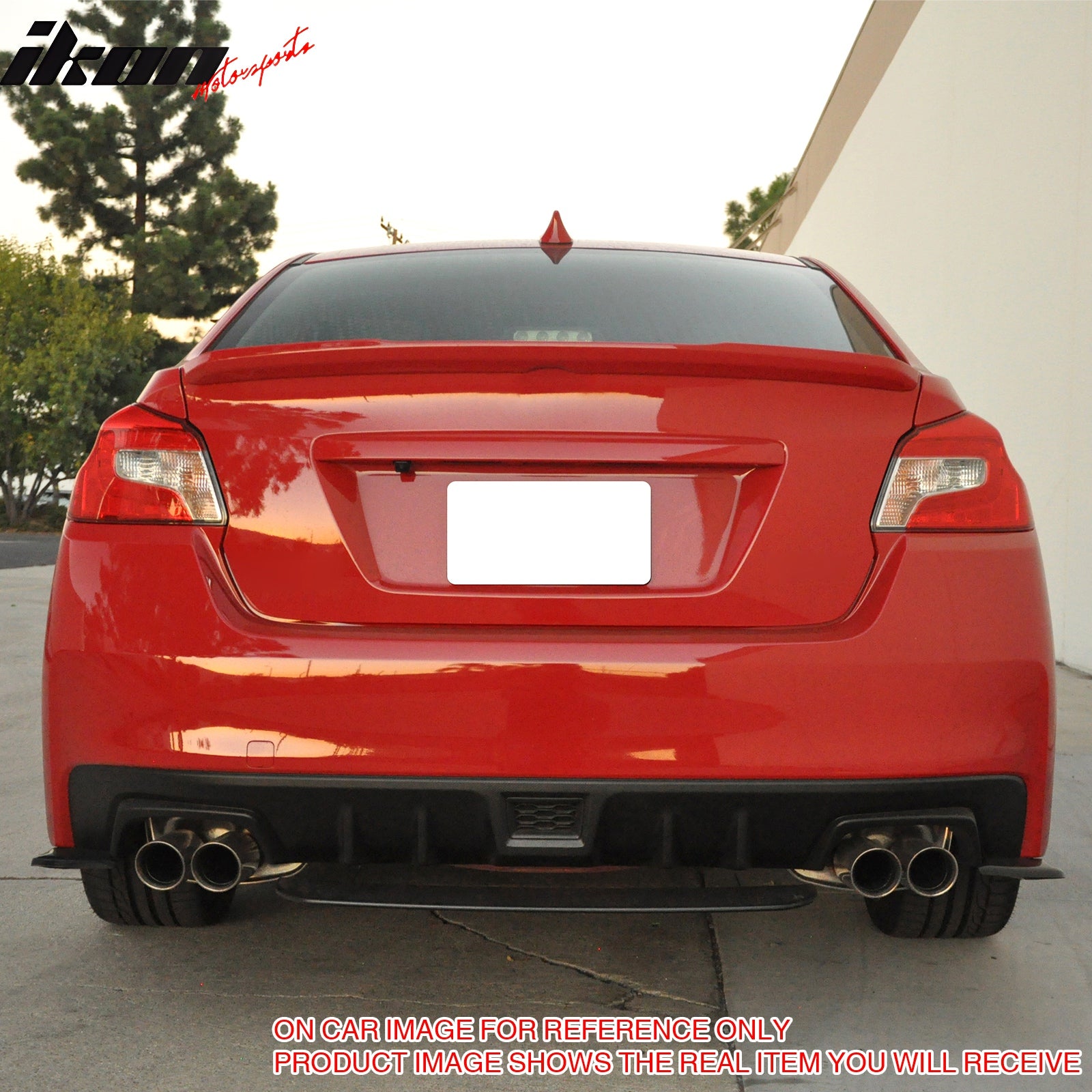 Fits 15-21 Subaru WRX & STI Style Rear Bumper Lip Diffuser Apron Gloss Black