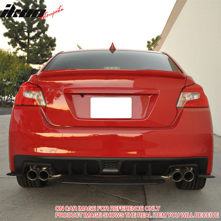 Fits 15-21 Subaru WRX & STI Style Rear Bumper Lip Diffuser Apron Gloss Black