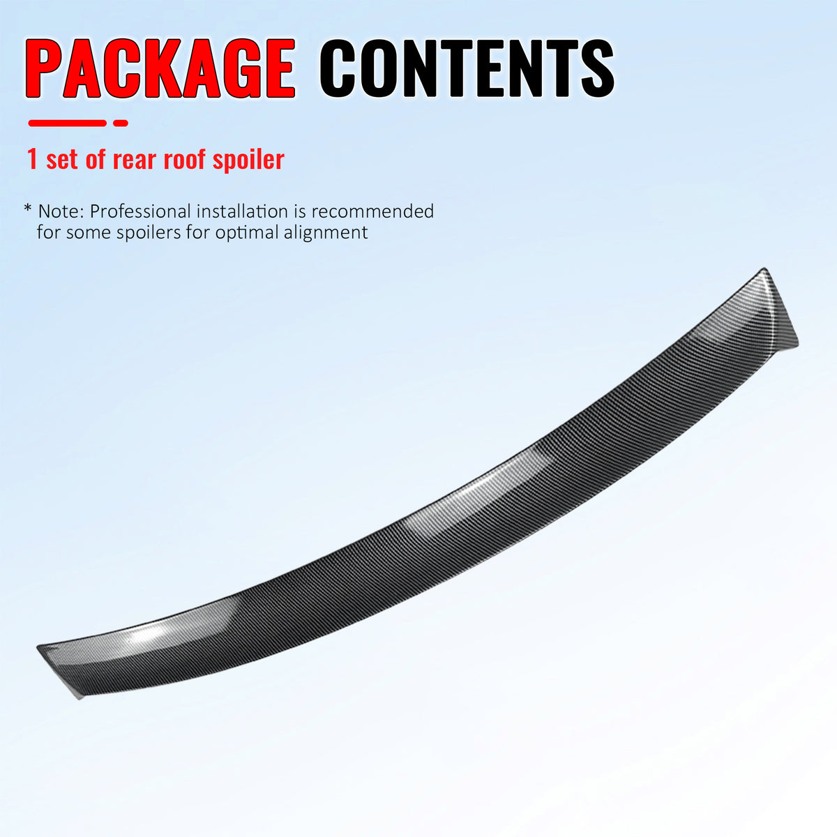 Fits 15-21 Subaru WRX IKON Carbon Fiber Print Rear Window Roof Spoiler Wing ABS