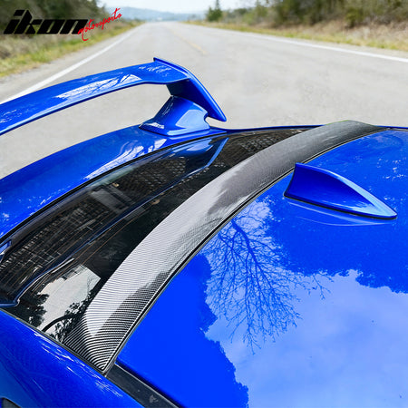 Fits 15-21 Subaru WRX IKON Carbon Fiber Print Rear Window Roof Spoiler Wing ABS