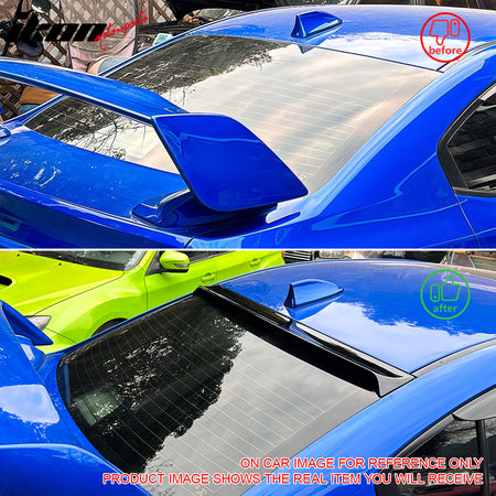 Fits 15-21 Subaru WRX IKON Carbon Fiber Print Rear Window Roof Spoiler Wing ABS