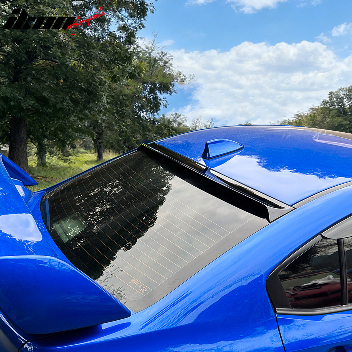 Fits 15-21 Subaru WRX 4th Gen IKON Gloss Black Rear Window Roof Spoiler Wing ABS