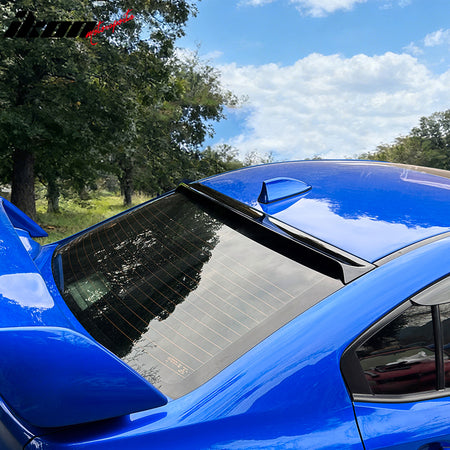 Fits 15-21 Subaru WRX 4th Gen IKON Gloss Black Rear Window Roof Spoiler Wing ABS