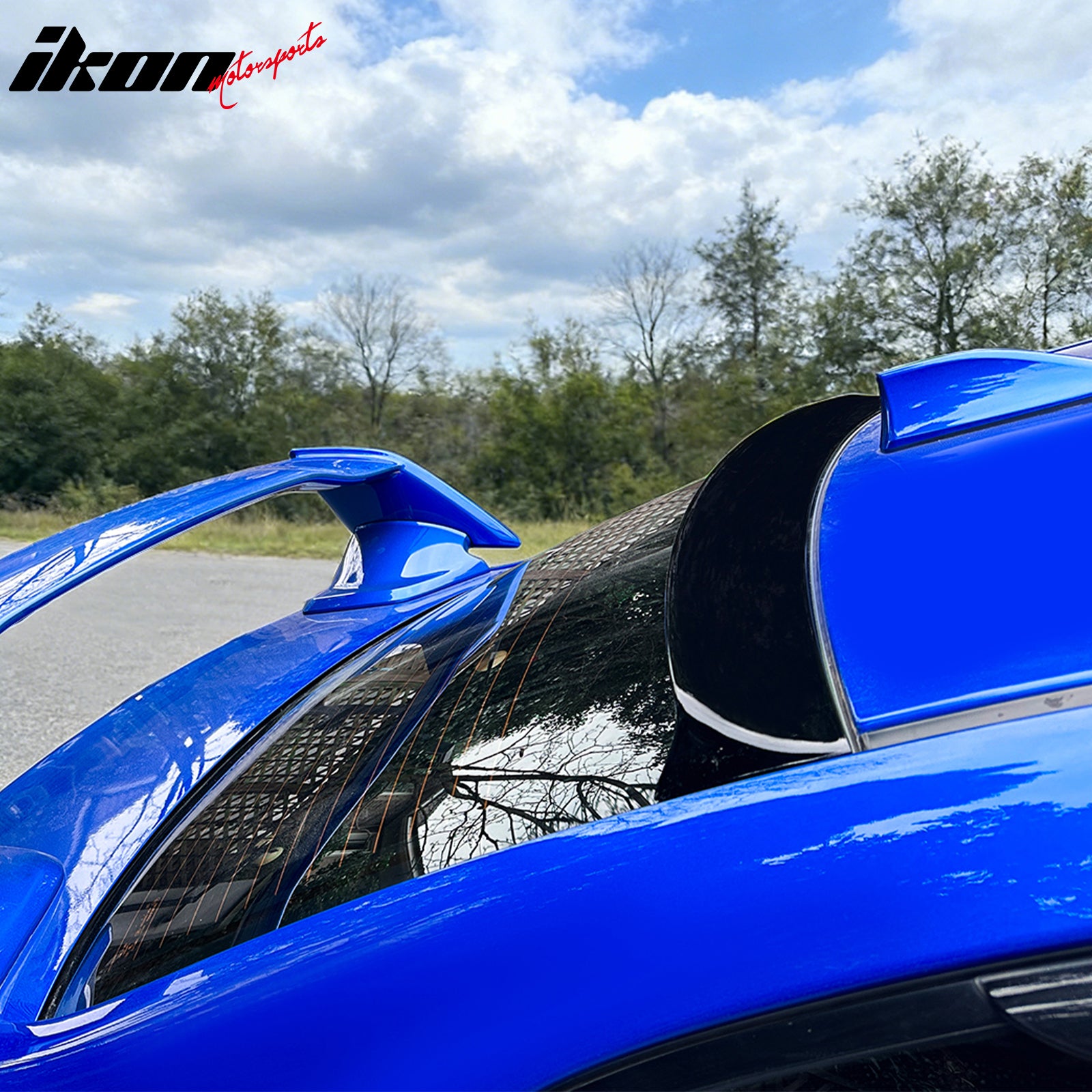 Fits 15-21 Subaru WRX 4th Gen IKON Gloss Black Rear Window Roof Spoiler Wing ABS