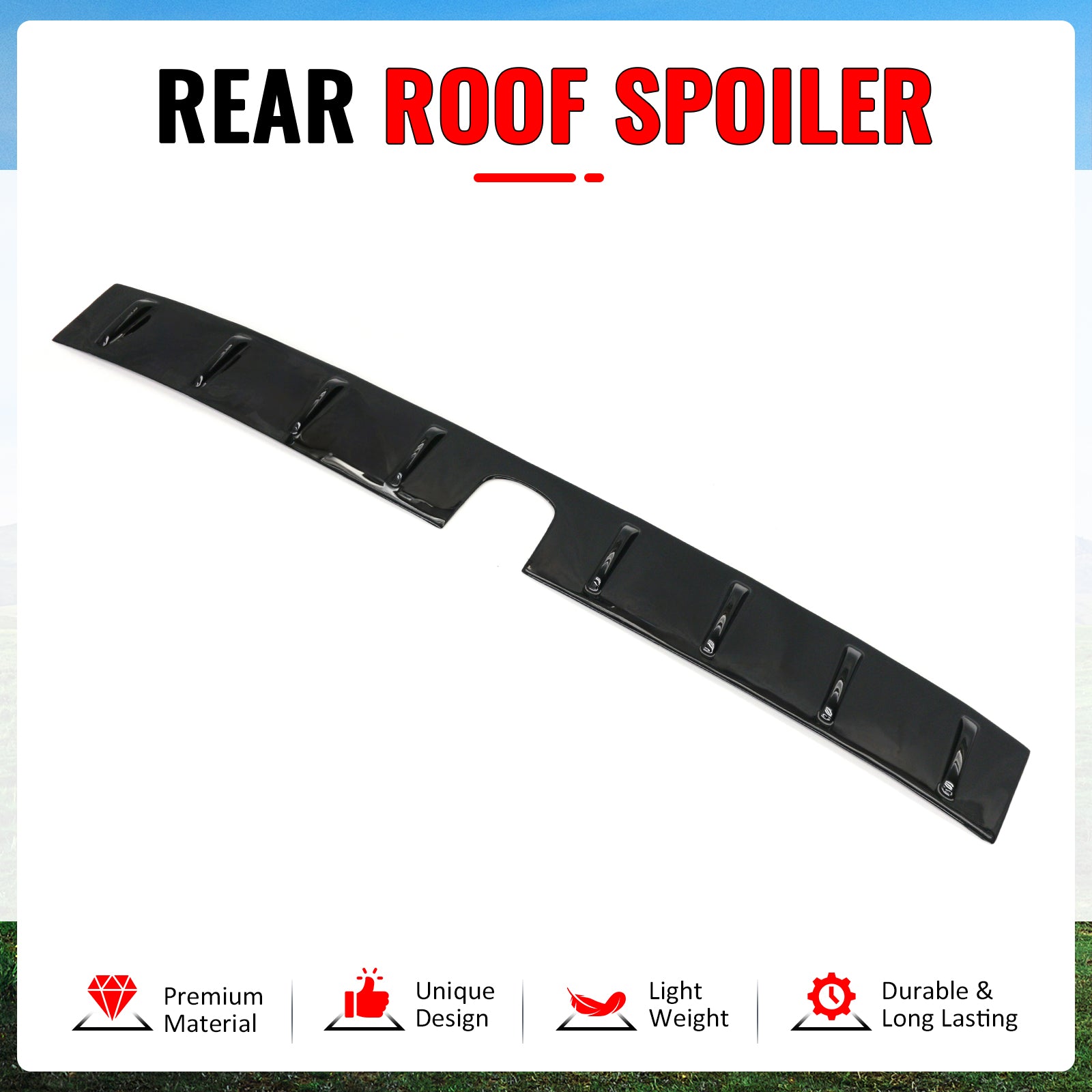 For 15-21 Subaru WRX STI 12-16 Impreza Gloss Black Rear Window Roof Spoiler Wing