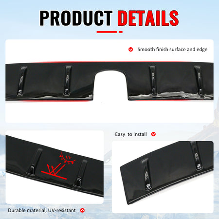 For 15-21 Subaru WRX STI 12-16 Impreza Gloss Black Rear Window Roof Spoiler Wing