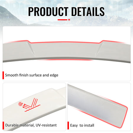 Fits 15-21 Subaru WRX STI Style Rear Roof Window Lip Spoiler Painted Pearl White